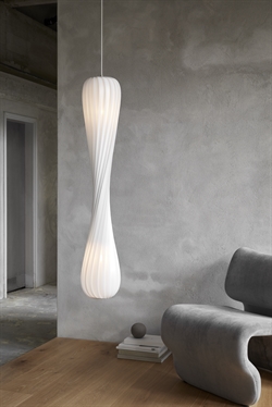 TR7 lampa wisząca, plastik/biały, 25 x 112 cm